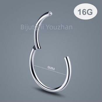 Inel pentru nas – Aliaj de titan F136 – Formă geometrică – Făcut manual – Unisex, stil simplu