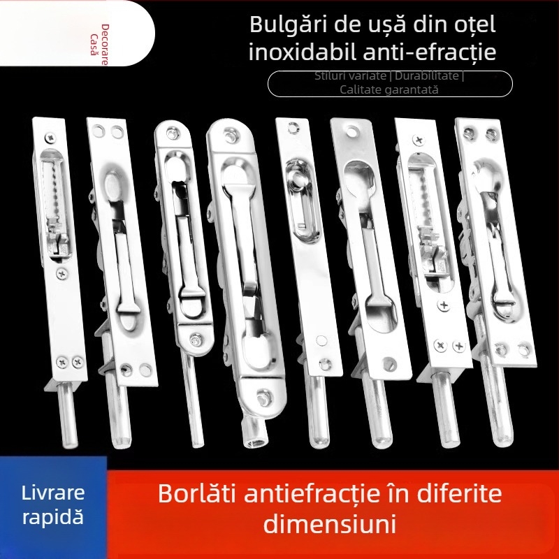 Încuietoare de ușă din oțel inoxidabil – Tip A, Model: Latch, Finisaj: tras prin fir, Stil: modern simplu
