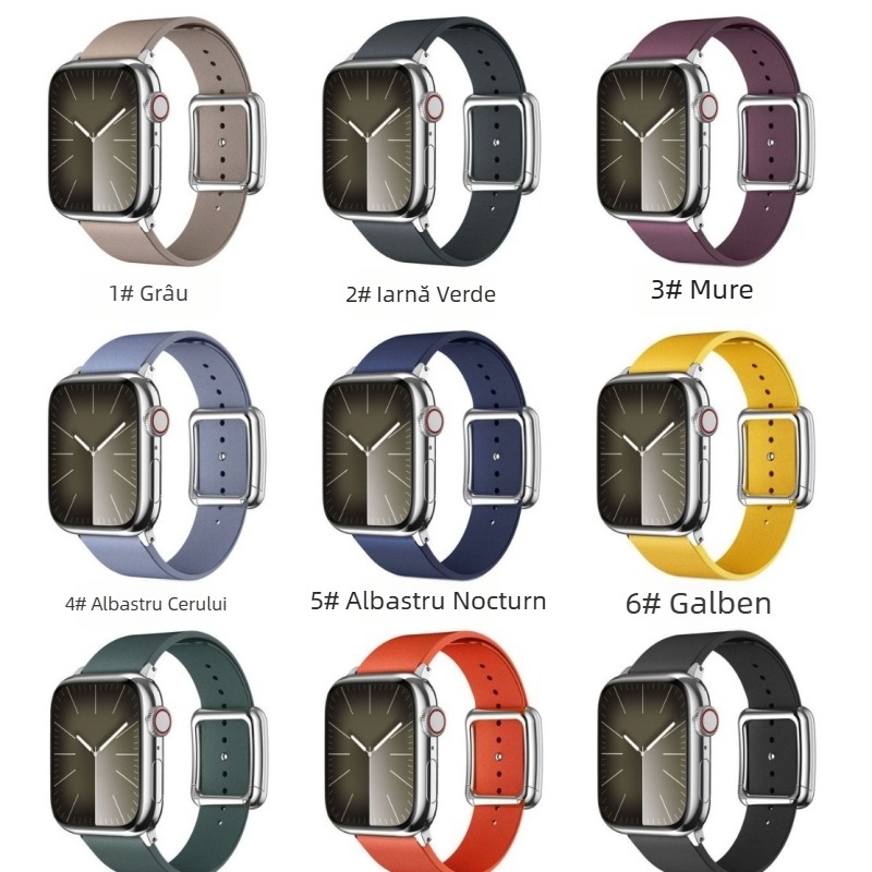 Bratara Apple Watch Series 9 — catarame magnetică, curea țesută twill, material degradabil (Compatibil cu Apple Watch Series 9; Material degradabil)