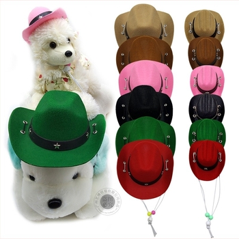 Jucărie pentru animale: pălărie de cowboy pentru pisici și câini, pălărie mică cu mărgele, pentru toate anotimpurile