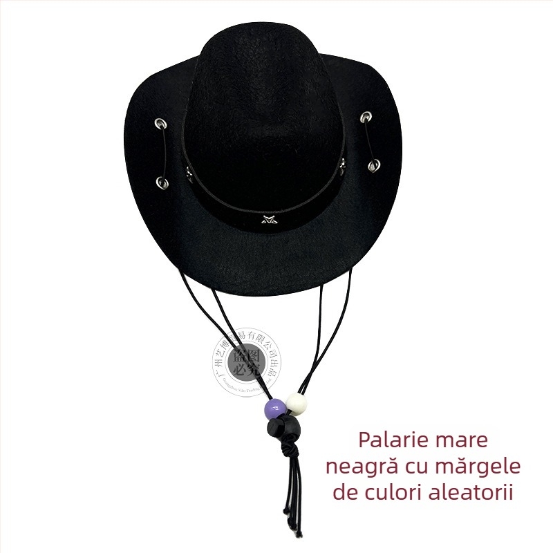 Jucărie pentru animale: pălărie de cowboy pentru pisici și câini, pălărie mică cu mărgele, pentru toate anotimpurile