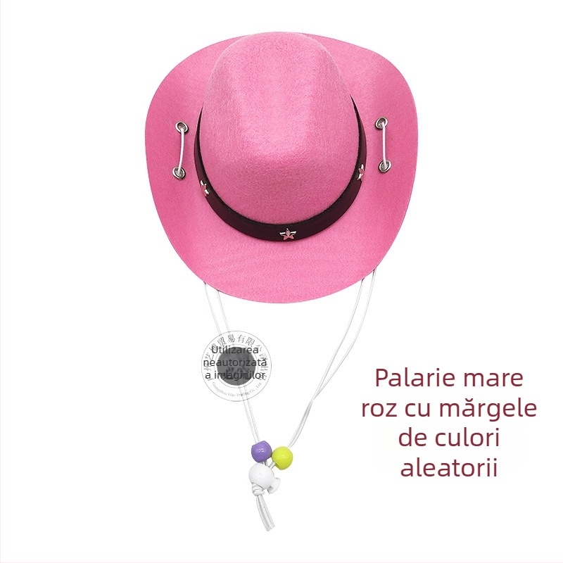 Jucărie pentru animale: pălărie de cowboy pentru pisici și câini, pălărie mică cu mărgele, pentru toate anotimpurile