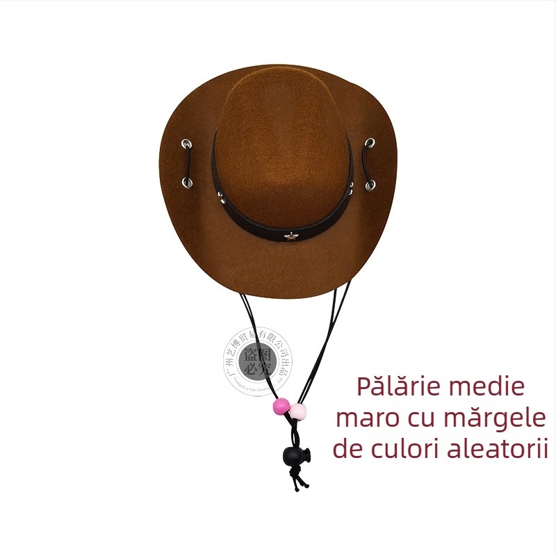 Jucărie pentru animale: pălărie de cowboy pentru pisici și câini, pălărie mică cu mărgele, pentru toate anotimpurile