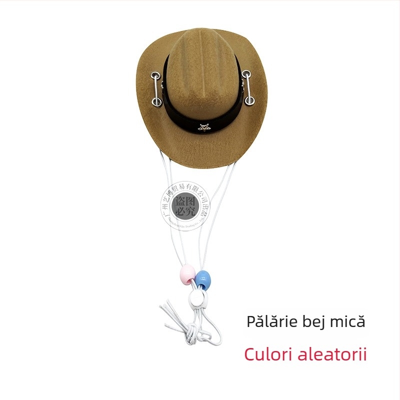 Jucărie pentru animale: pălărie de cowboy pentru pisici și câini, pălărie mică cu mărgele, pentru toate anotimpurile