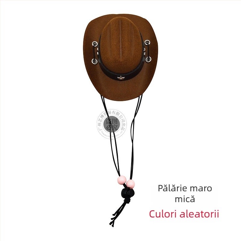 Jucărie pentru animale: pălărie de cowboy pentru pisici și câini, pălărie mică cu mărgele, pentru toate anotimpurile