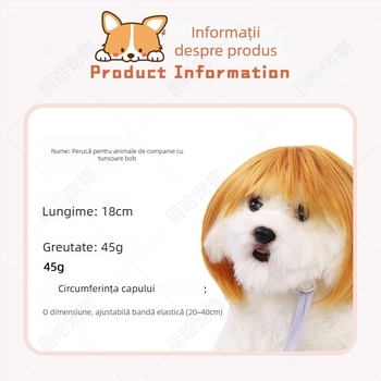 Liha Perucă pentru animale de companie (pisici și câini), stil desen animat, material: sârmă rezistentă la temperaturi înalte, utilizare universală