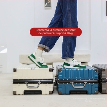 Bagaj de călătorie cu corp din fibră de carbon și cadru din aluminiu, închidere cu fermoar, impermeabil, extensibil