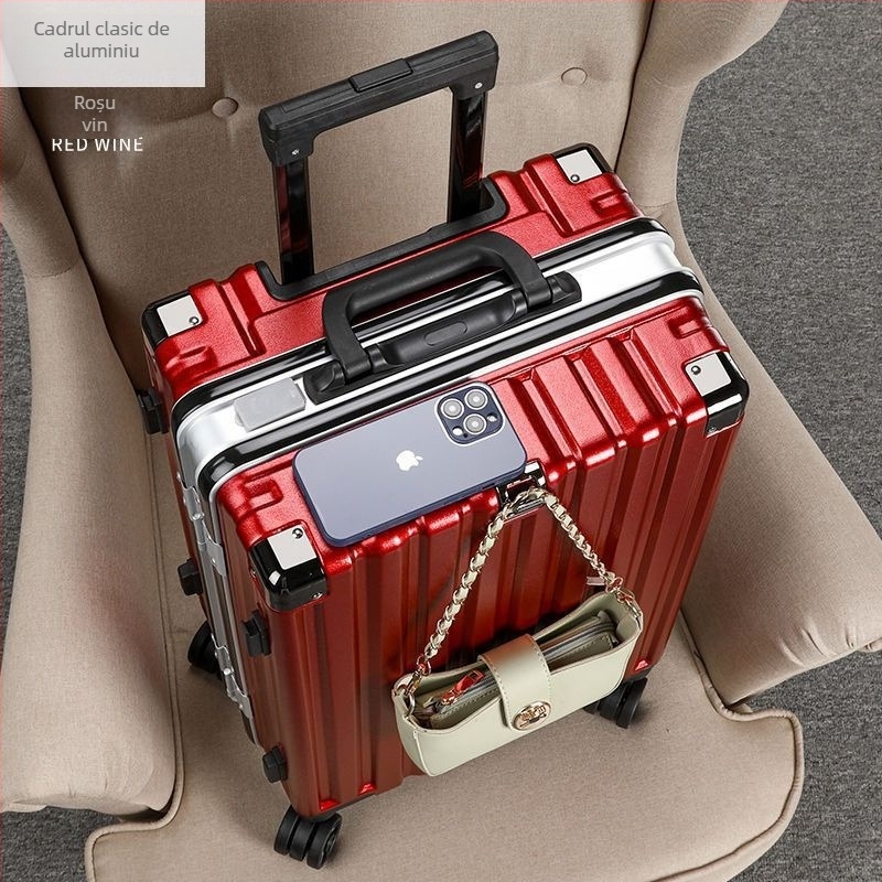 Bagaj de călătorie cu corp din fibră de carbon și cadru din aluminiu, închidere cu fermoar, impermeabil, extensibil