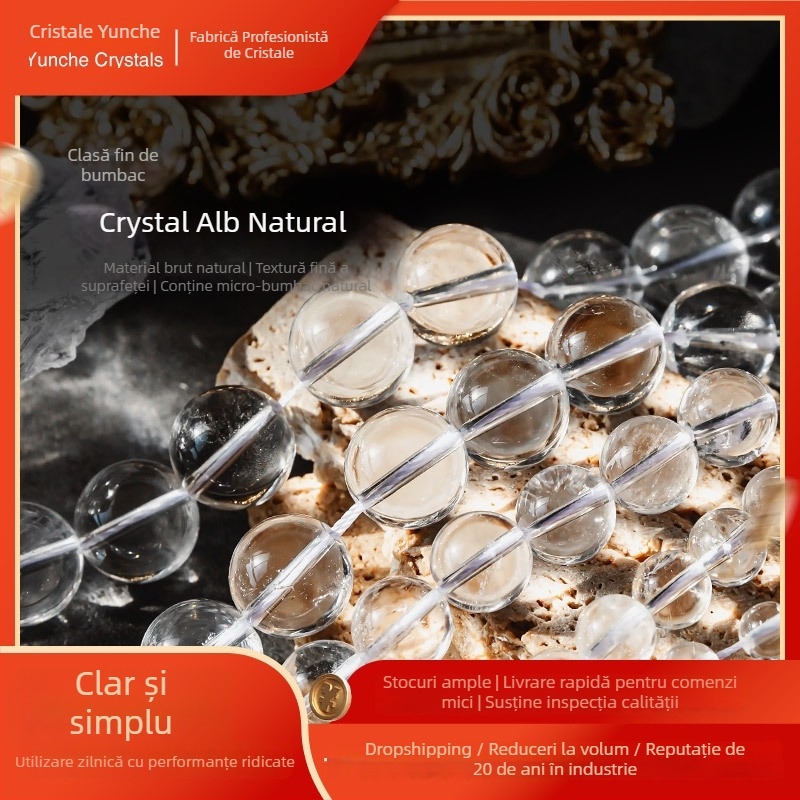 Mărgele răspândite din cristal alb | Stil DIY, brand Cloud Clear Crystal, cu șnur, ambalare la vrac