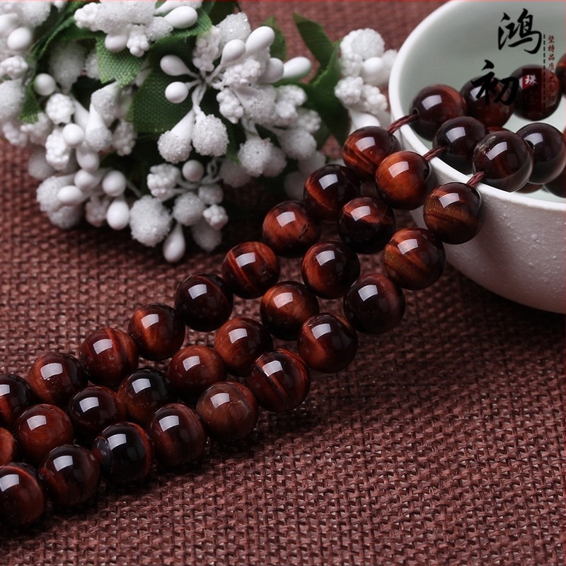 Mărgele pentru bijuterii – Tiger Eye Stone, lustruite, Hongchu