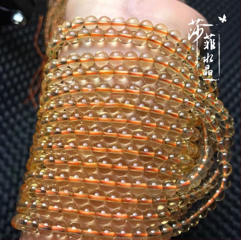 Mărgele libere din citrin natural, rotunde, pentru mărgele și bijuterii DIY (Citrin natural; Rotunde; Pentru bijuterii DIY)