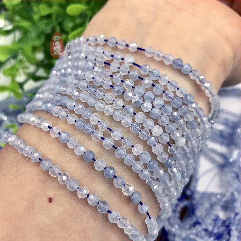 Perle libere din acvamarin natural, fațetate, tăiate din minereu crud — componente DIY bijuterii Junsheng Jewelry