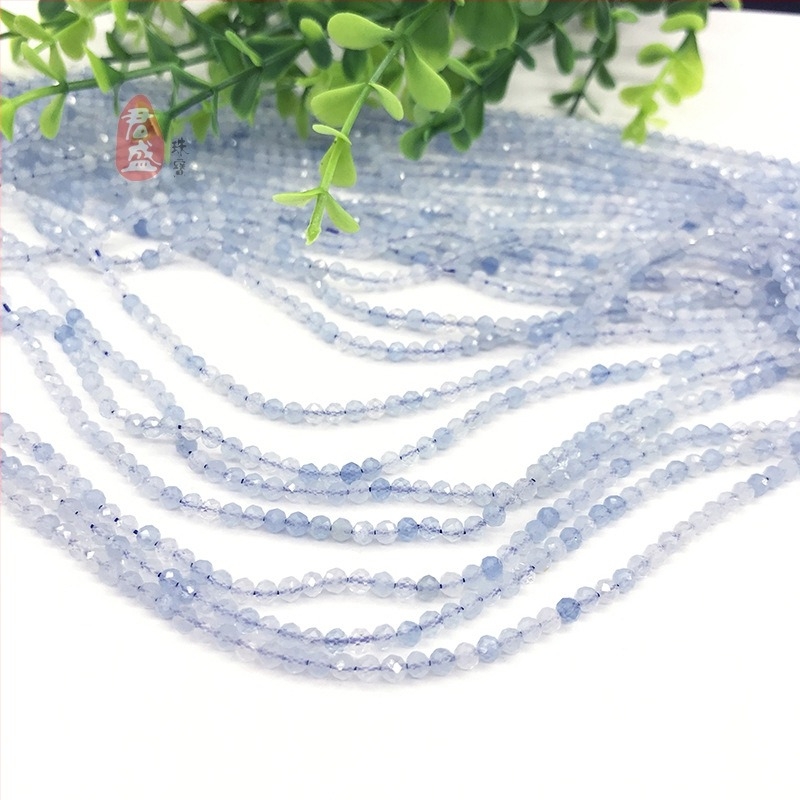 Perle libere din acvamarin natural, fațetate, tăiate din minereu crud — componente DIY bijuterii Junsheng Jewelry