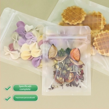 Geantă cu fund plat, auto-sigilantă, ambalaj alimentar transparent mat pentru ceai și gustări uscate, brand Dehao, material: material nou, lungime de sigilare 2–4 cm