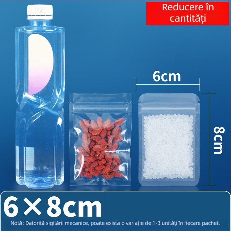 Geantă cu fund plat, auto-sigilantă, ambalaj alimentar transparent mat pentru ceai și gustări uscate, brand Dehao, material: material nou, lungime de sigilare 2–4 cm