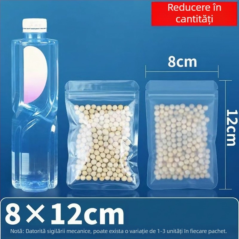 Geantă cu fund plat, auto-sigilantă, ambalaj alimentar transparent mat pentru ceai și gustări uscate, brand Dehao, material: material nou, lungime de sigilare 2–4 cm