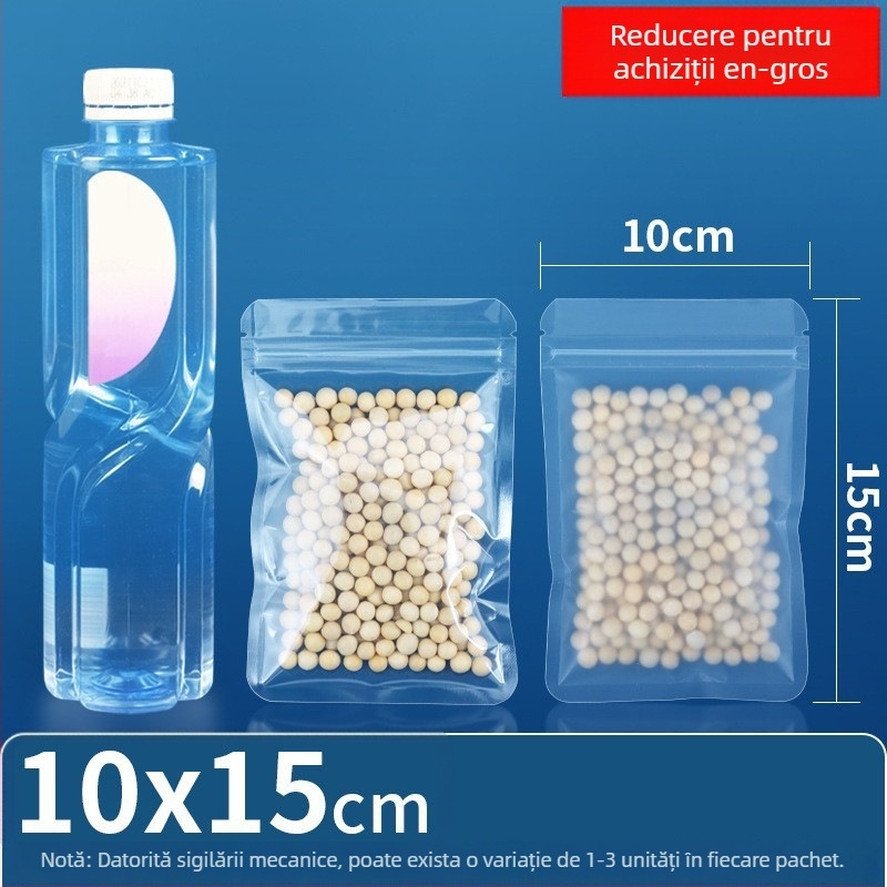 Geantă cu fund plat, auto-sigilantă, ambalaj alimentar transparent mat pentru ceai și gustări uscate, brand Dehao, material: material nou, lungime de sigilare 2–4 cm