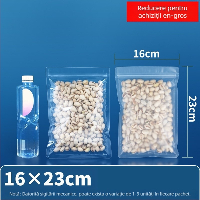 Geantă cu fund plat, auto-sigilantă, ambalaj alimentar transparent mat pentru ceai și gustări uscate, brand Dehao, material: material nou, lungime de sigilare 2–4 cm