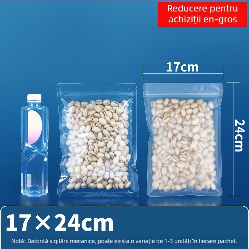 Geantă cu fund plat, auto-sigilantă, ambalaj alimentar transparent mat pentru ceai și gustări uscate, brand Dehao, material: material nou, lungime de sigilare 2–4 cm
