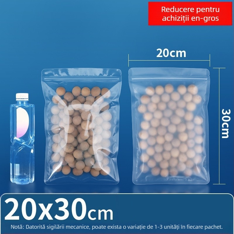 Geantă cu fund plat, auto-sigilantă, ambalaj alimentar transparent mat pentru ceai și gustări uscate, brand Dehao, material: material nou, lungime de sigilare 2–4 cm