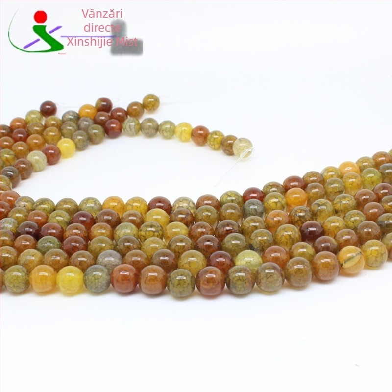 Mărgele de agată libere, cu model dragon, șlefuire și lustruire, stil proaspăt și dulce