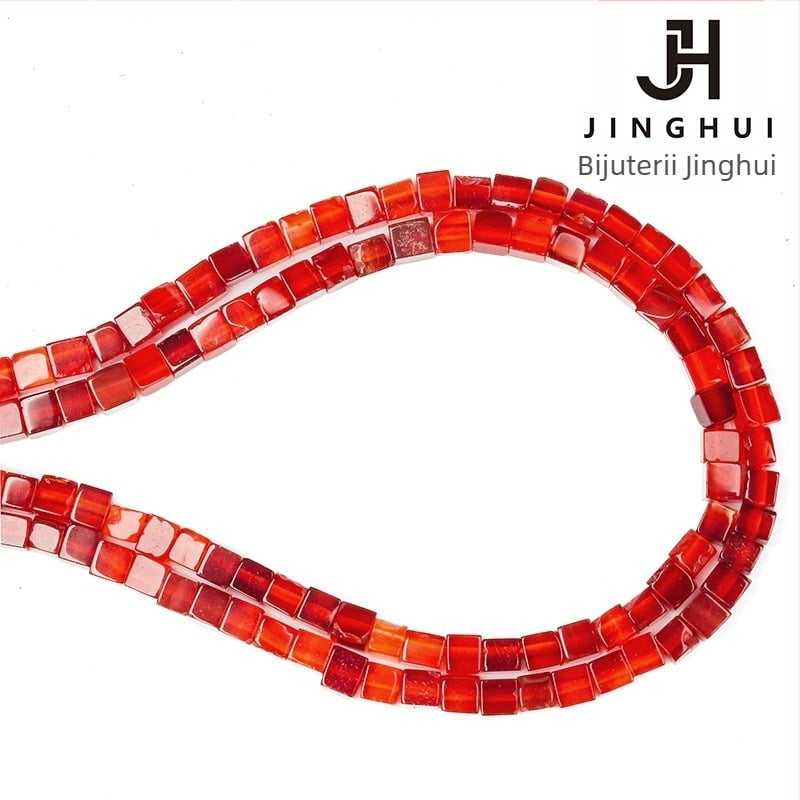 Jinghui mărgele din cristal DIY: cristal natural, tricotaj manual, mărgele circulare și particule pătrate, stil versatil, model în secțiuni