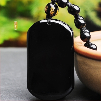 Pandantiv din obsidian de la Super God Jewelry - Stil național, Finisaj lustruit, Model 18328127424