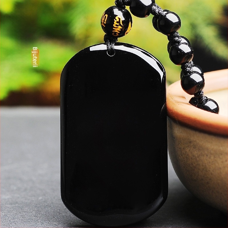Pandantiv din obsidian de la Super God Jewelry - Stil național, Finisaj lustruit, Model 18328127424