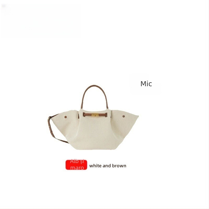 Demellier Wing Bag, Geantă Tote din piele naturală, închidere magnetică, formă orizontală pătrată, buzunar pentru telefon și documente, căptușeală Oxford, cu o curea de umăr