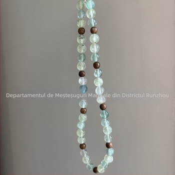 Colier cu Green Hair Crystal și Green Ghost Crystal, accesorii din argint 925, design original