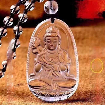 Colier cu pandant Buddha natal pentru zodii, Cristal lustruit