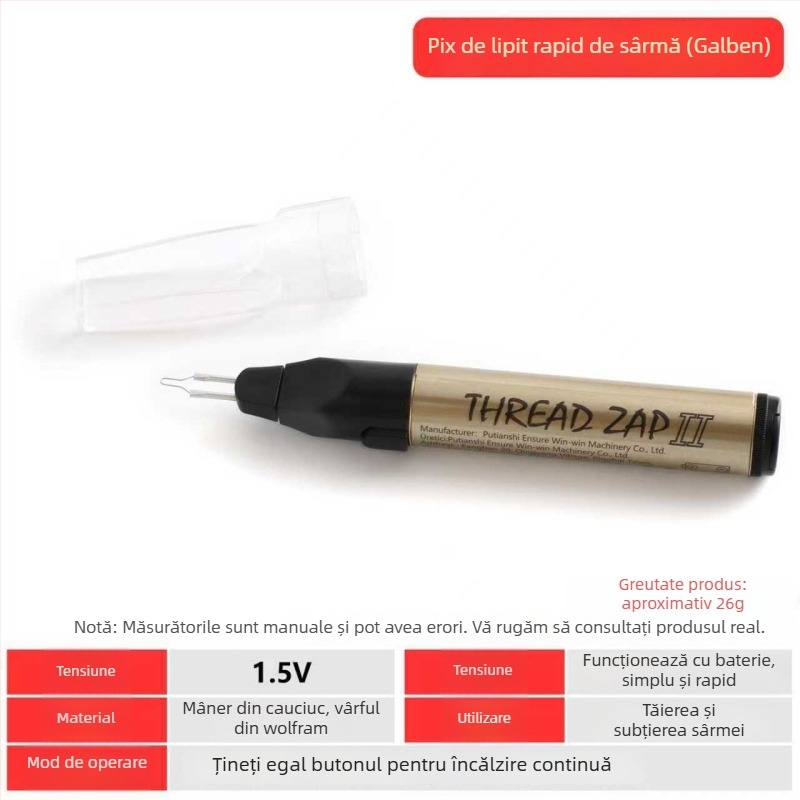 Peniță de Ardere a Firului – Unealtă manuală pentru reparații instantanee ale firului cerat și împletire, pentru bijuterii, portofele și accesorii din piele (Brand: win win; Alimentare: Alte; Tip: Peniță de Ardere a Firului)