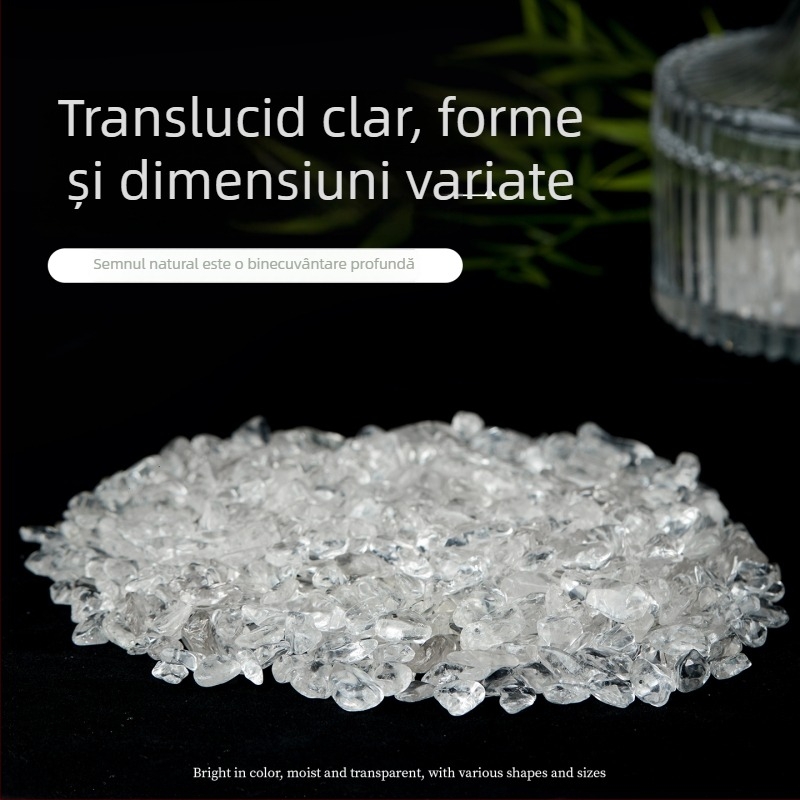 Gravă de cristal alb pentru decorul acvariului și ghivecelor, piatră demagnetizantă, aspect: piatră brută, origine: Shantou