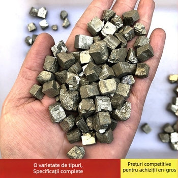 Specimen mineral natural Pyrită-Chalcopyrită pentru învățare, decorațiune cristalină, 100-500 g, suprafață naturală, origine naturală