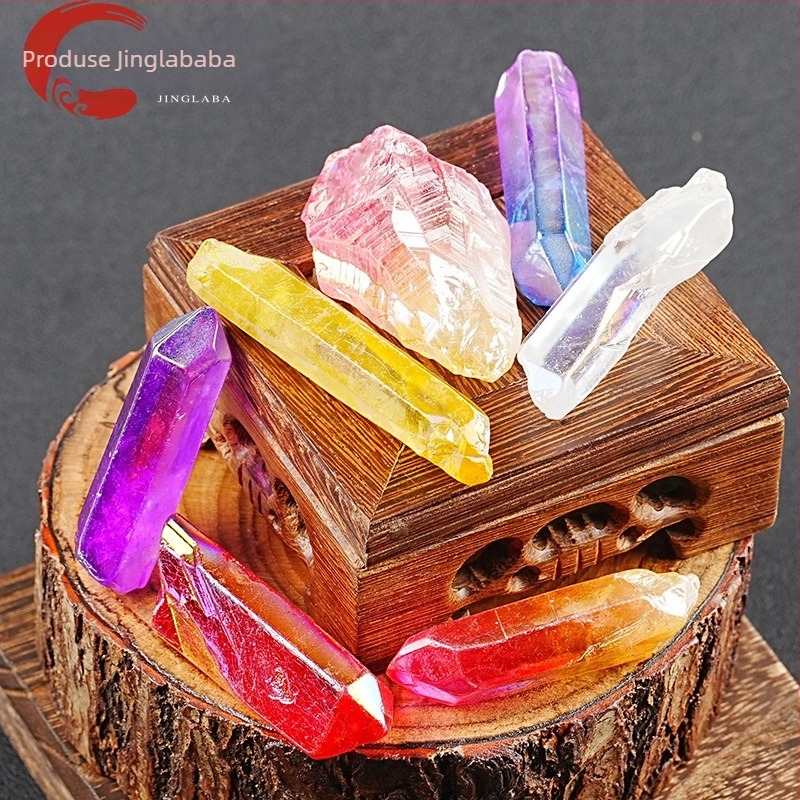 Piatră Dragon Breath naturală – decor mineral din cristal electroplated, pentru acvariu; origine: Lianyungang Donghai County; aspect: piatră brută; tip de cristal: cristal