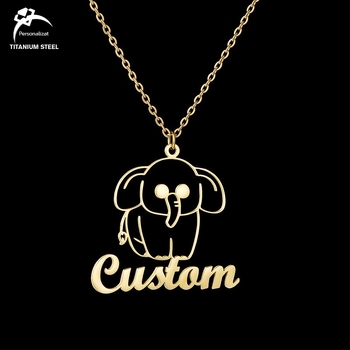 Colier pentru copii în stil desen animat, din oțel inoxidabil, placare electrolitică, pandantiv din oțel de titan, lanț de tip O, personalizare disponibilă