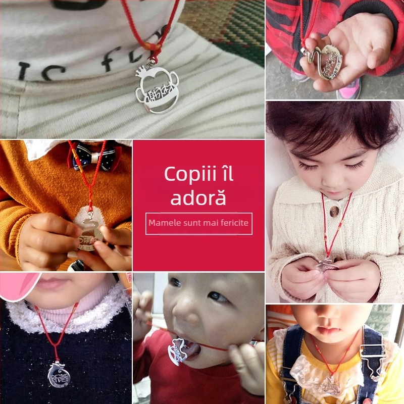 Colier cu nume și pandantiv zodiac, argint 925, lanț frânghie pentru copii