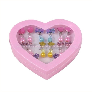 Cercei clip pentru copii, formă de floare, seria Prințesa, material plastic/rasină, stil coreean