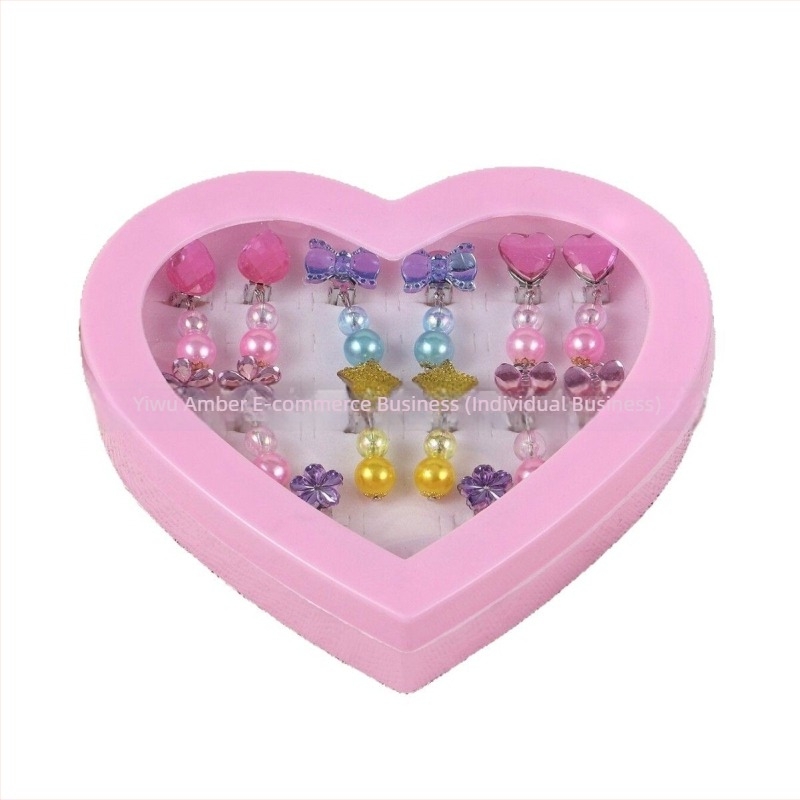 Cercei clip pentru copii, formă de floare, seria Prințesa, material plastic/rasină, stil coreean