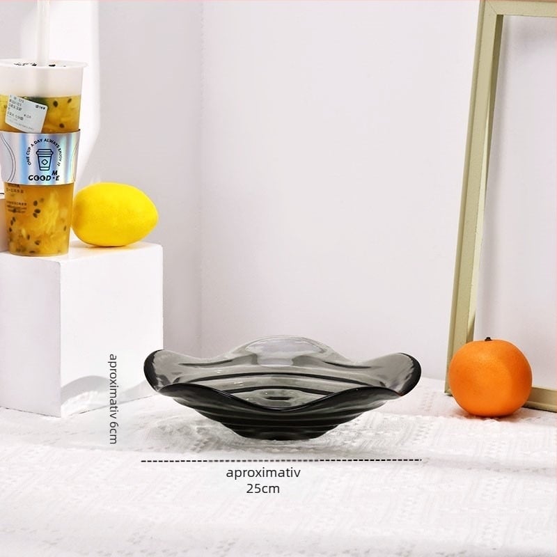 Farfurie de fructe din sticlă pentru casă, stil modern minimalist, model monocrom, vară 2021