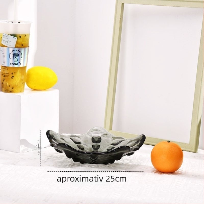 Farfurie de fructe din sticlă pentru casă, stil modern minimalist, model monocrom, vară 2021