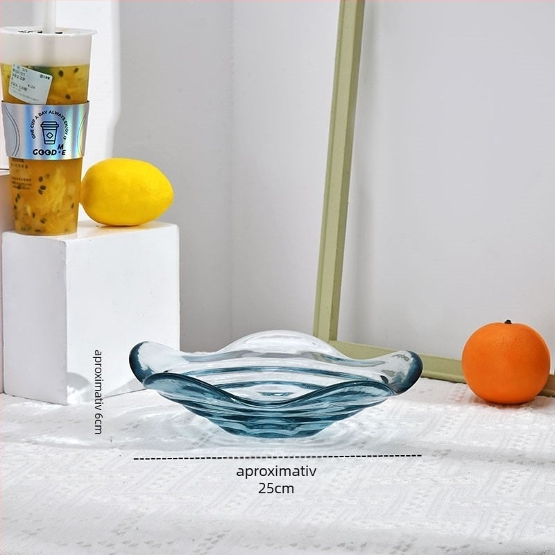 Farfurie de fructe din sticlă pentru casă, stil modern minimalist, model monocrom, vară 2021
