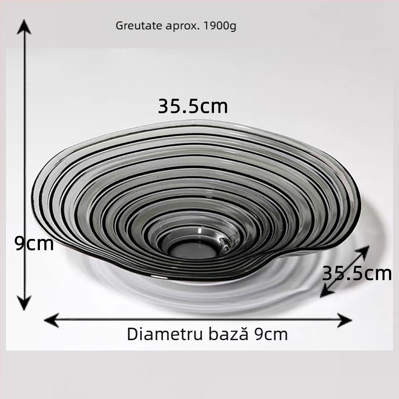 Farfurie de fructe din sticlă pentru casă, stil modern minimalist, model monocrom, vară 2021