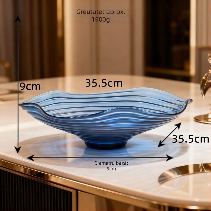 Farfurie de fructe din sticlă pentru casă, stil modern minimalist, model monocrom, vară 2021
