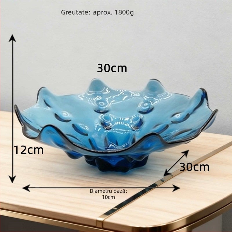 Farfurie de fructe din sticlă pentru casă, stil modern minimalist, model monocrom, vară 2021