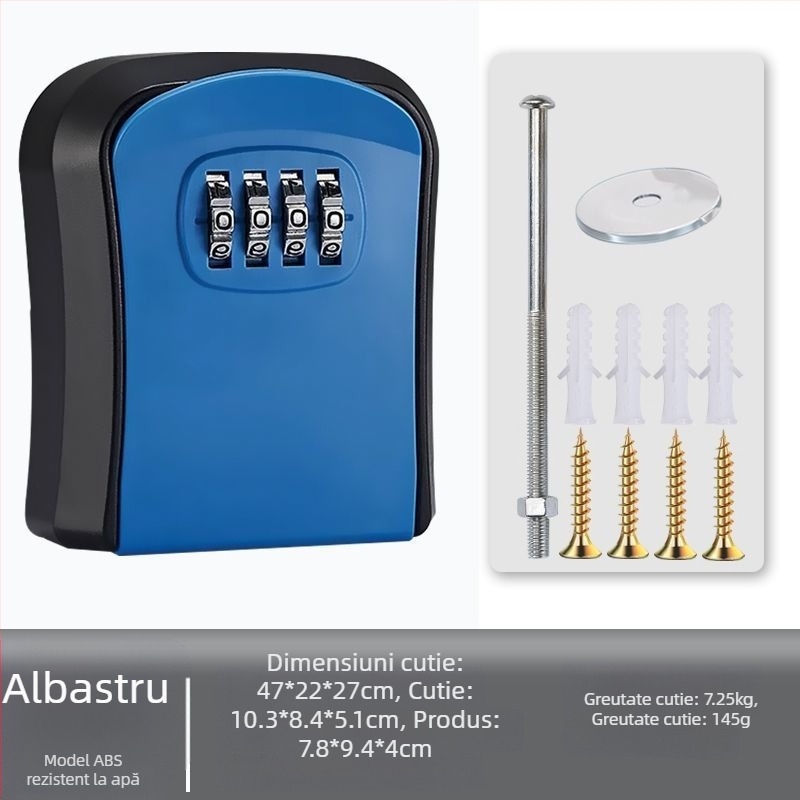 Cutie de chei cu parolă, montată pe perete, cu vizor de ușă | SHASHENG aliaj de aluminiu, anti-furt