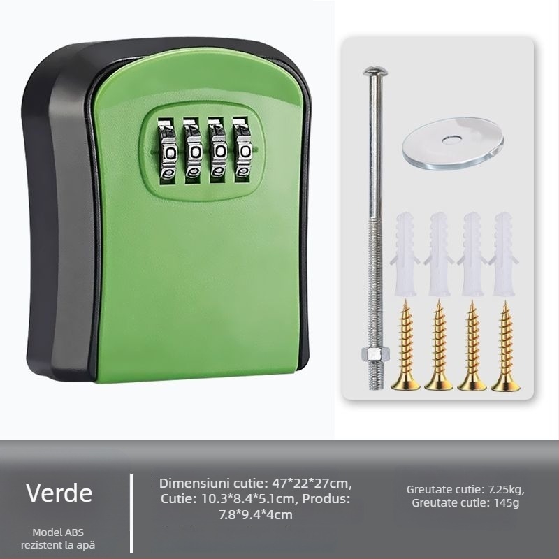 Cutie de chei cu parolă, montată pe perete, cu vizor de ușă | SHASHENG aliaj de aluminiu, anti-furt