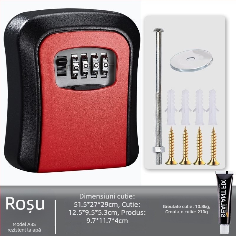 Cutie de chei cu parolă, montată pe perete, cu vizor de ușă | SHASHENG aliaj de aluminiu, anti-furt