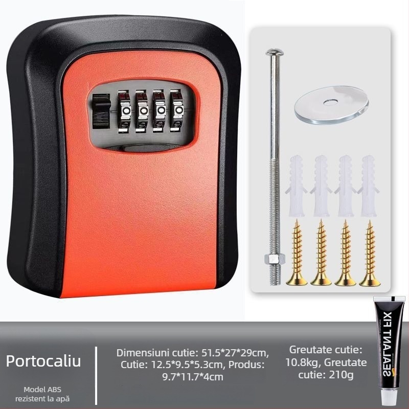 Cutie de chei cu parolă, montată pe perete, cu vizor de ușă | SHASHENG aliaj de aluminiu, anti-furt