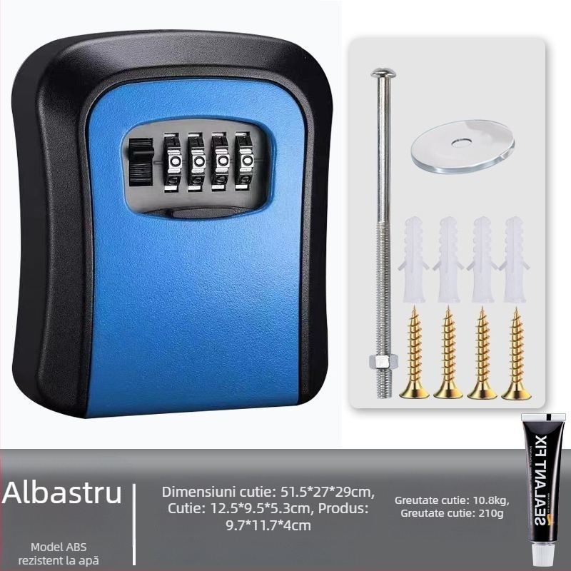 Cutie de chei cu parolă, montată pe perete, cu vizor de ușă | SHASHENG aliaj de aluminiu, anti-furt